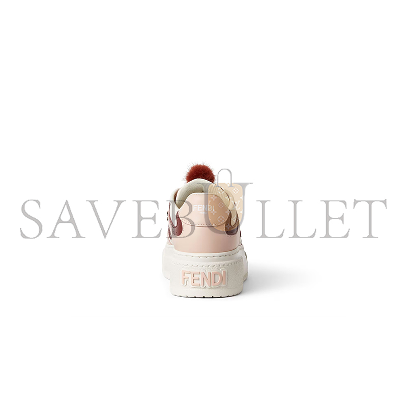 FENDI MATCH LOW TOP PLATFORM SHOES IN PINK LEATHER 8E8721AY9NF1TPW